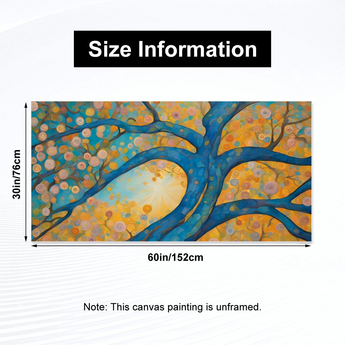 60" x 30" Printed Canvas Fabric Wall Art - No Frame (Made in USA)