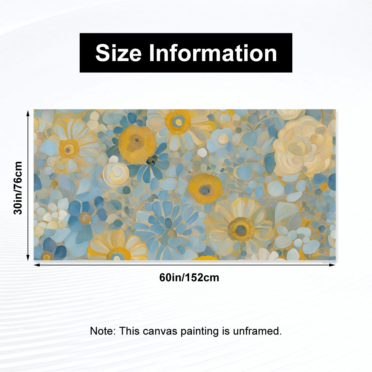 60" x 30" Printed Canvas Fabric Wall Art - No Frame (Made in USA)