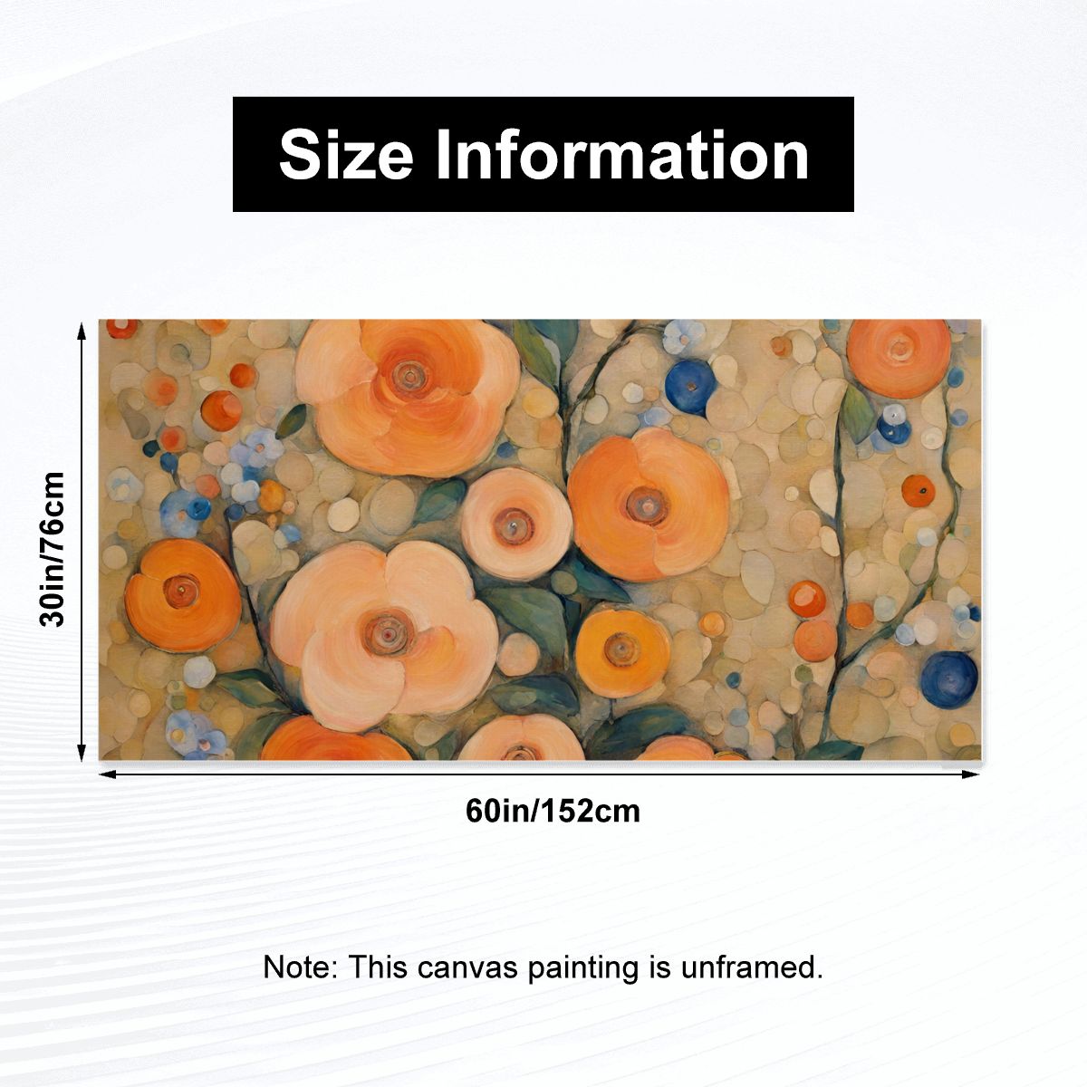 60" x 30" Printed Canvas Fabric Wall Art - No Frame (Made in USA)