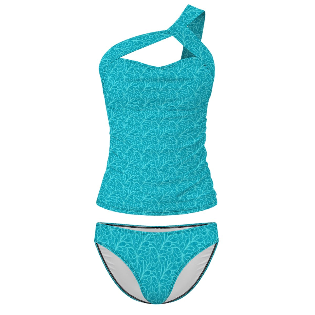 Leon One-Shoulder Two Piece Tankini Swimsuit