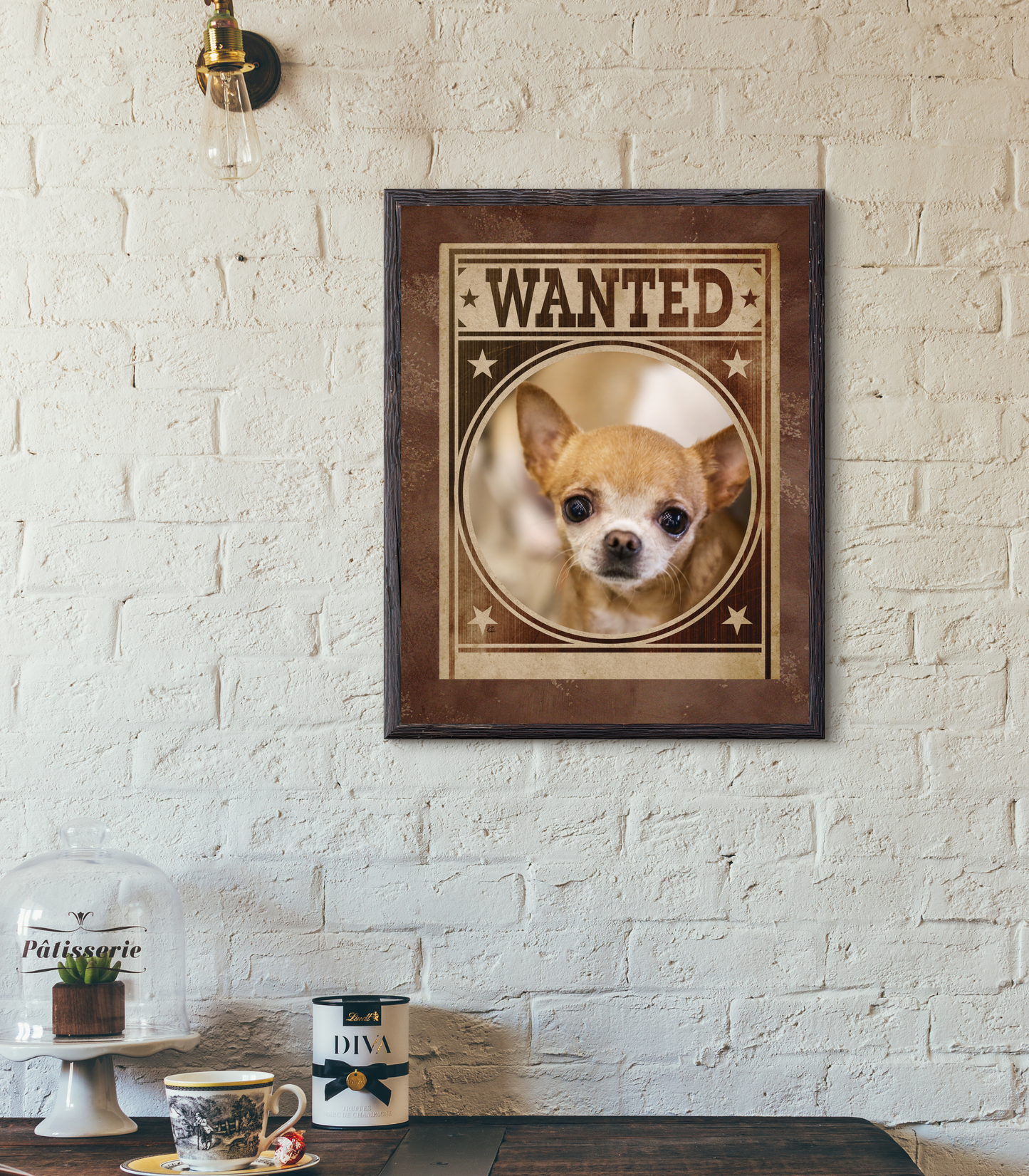 Chihuahua Mug Shot Wanted Poster