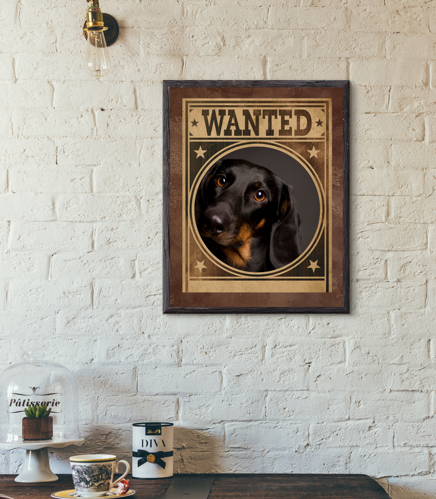 Dachshund Mug Shot Wanted Poster