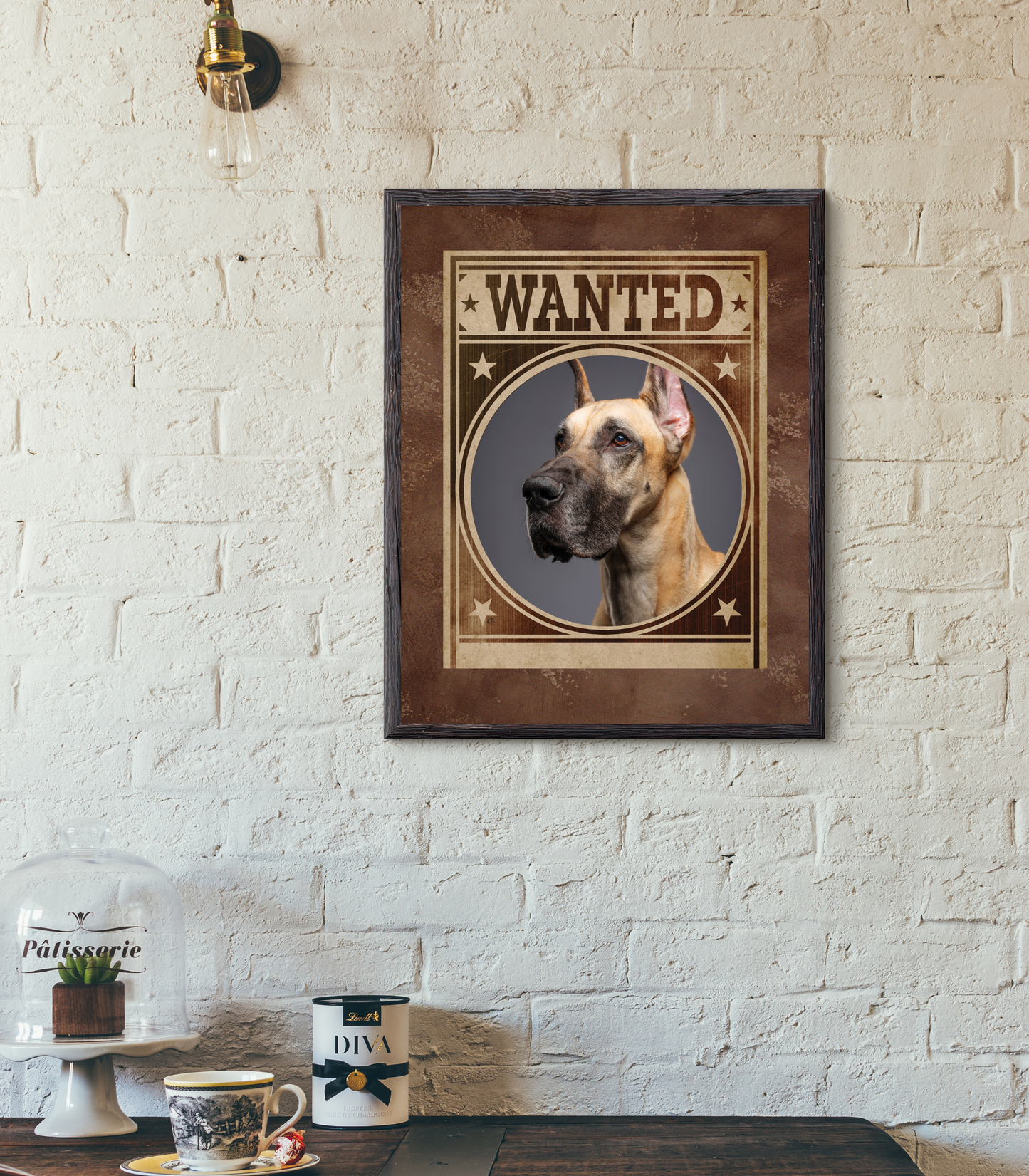 Great Dane Mug Shot Wanted Poster