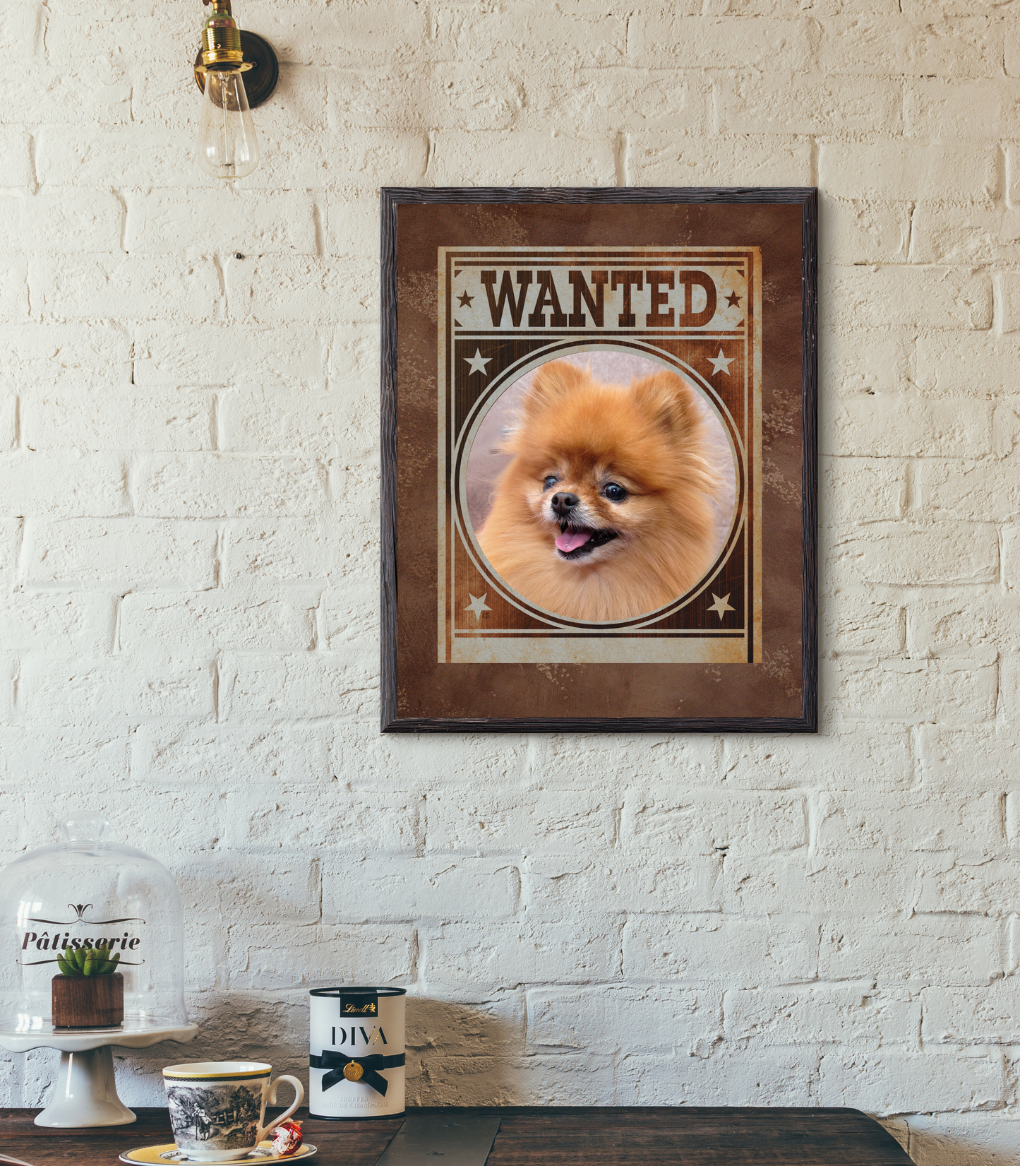 Pomeranian Mug Shot Wanted Poster