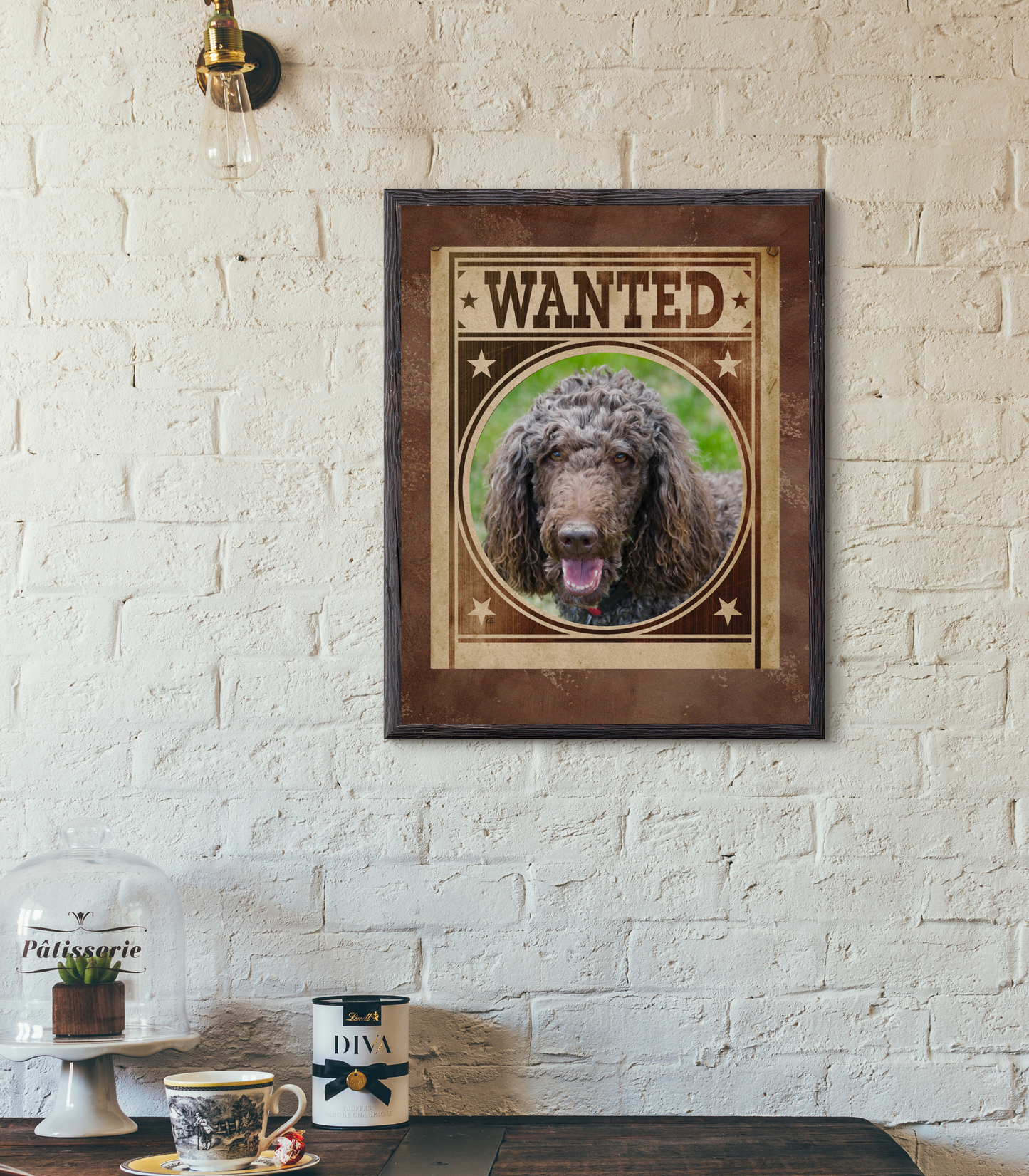 Poodle Mug Shot Wanted Poster