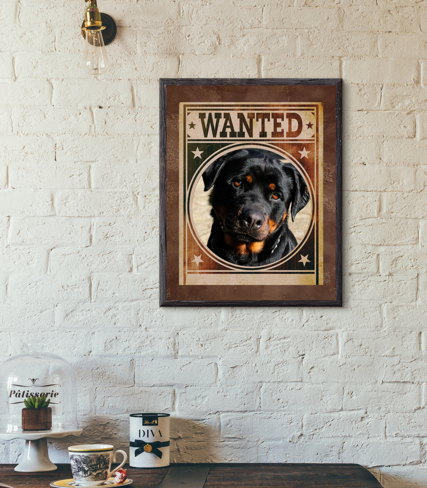 Rottweiler Mug Shot Wanted Poster