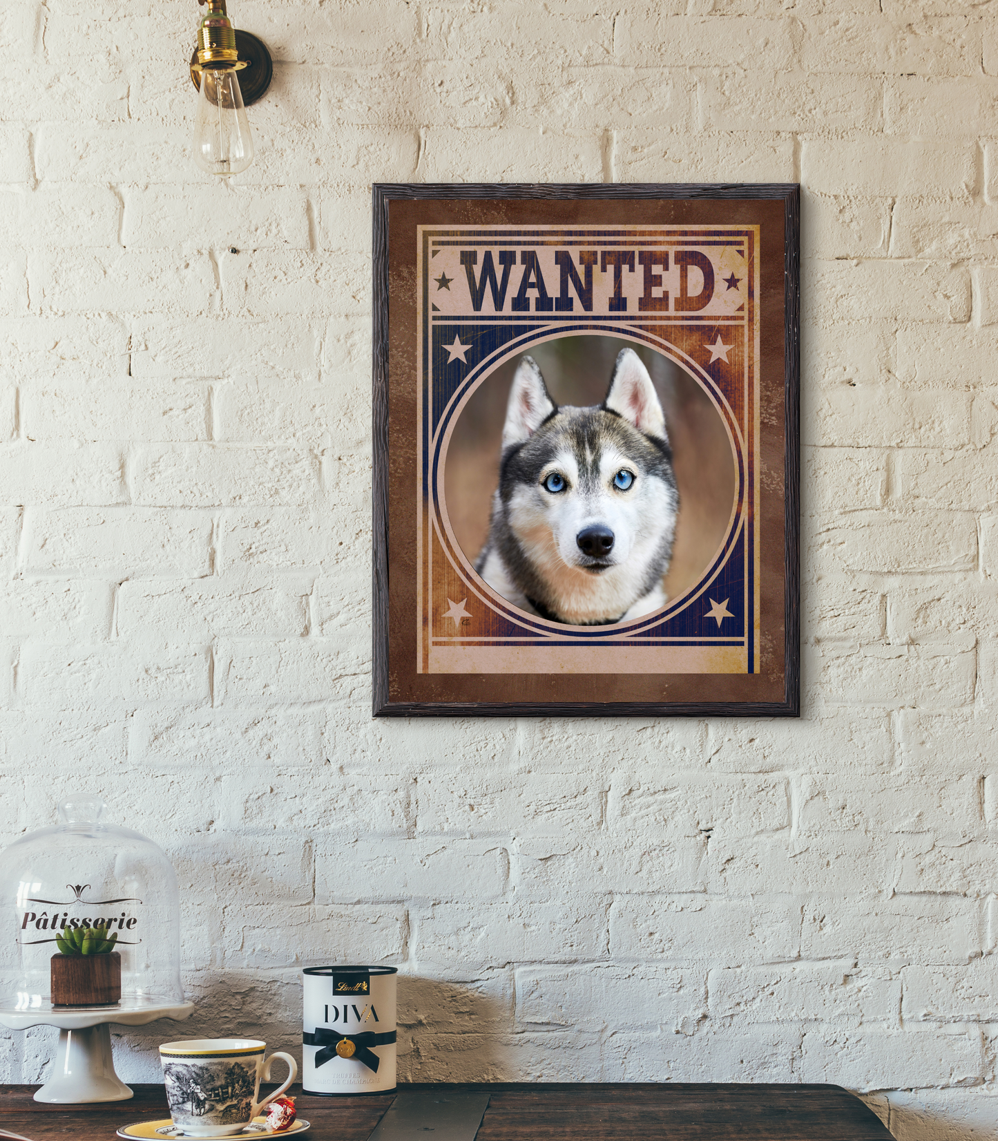 Siberian Husky Mug Shot Wanted Poster