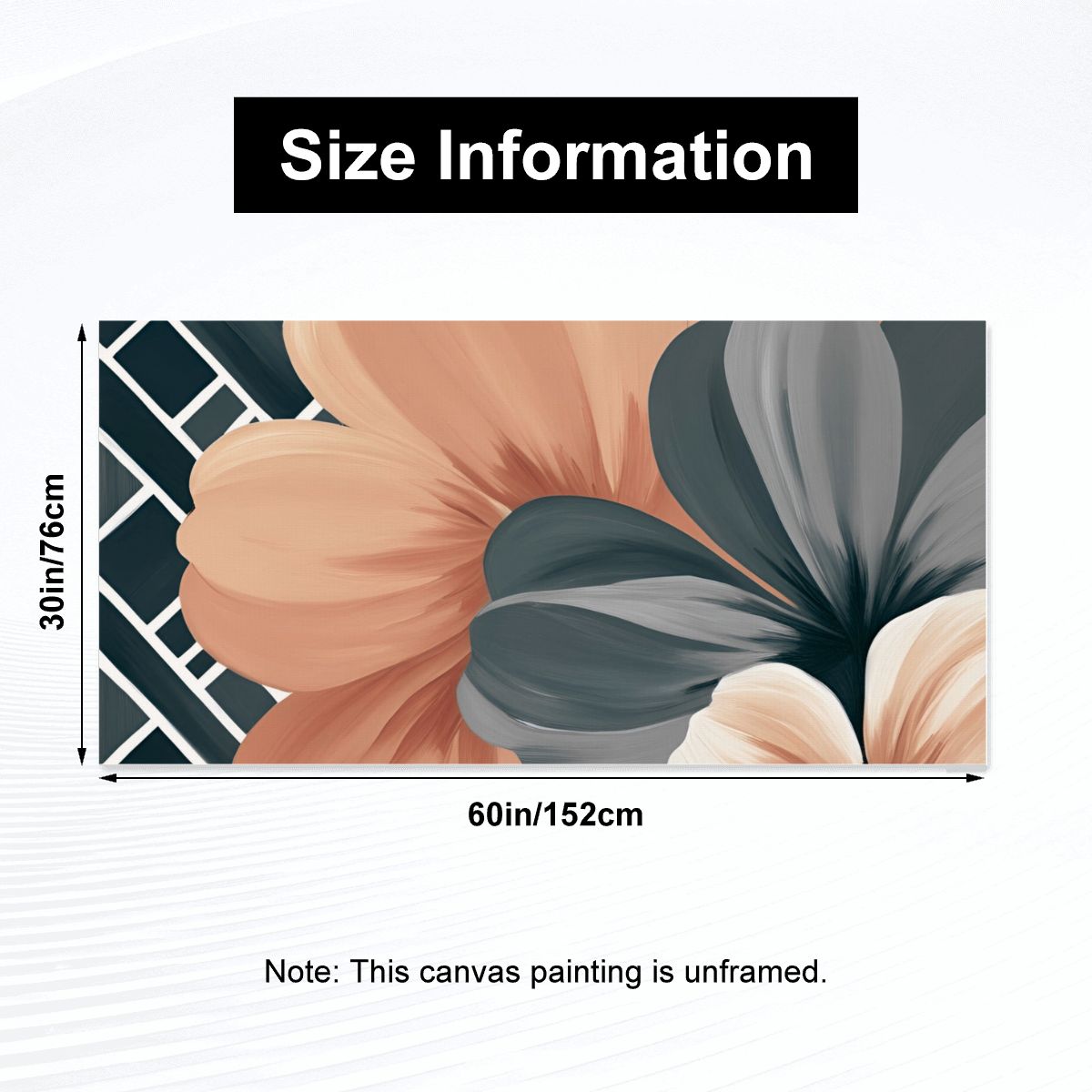 60" x 30" Printed Canvas Fabric Wall Art - No Frame (Made in USA)