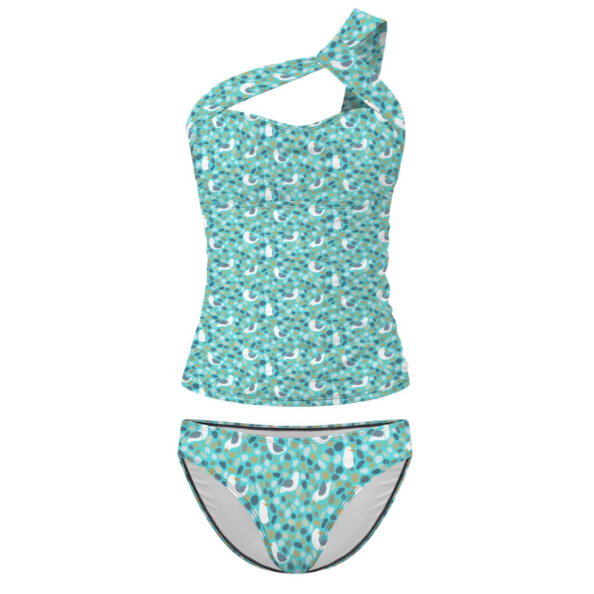 Sandpiper One-Shoulder Two Piece Tankini Swimsuit
