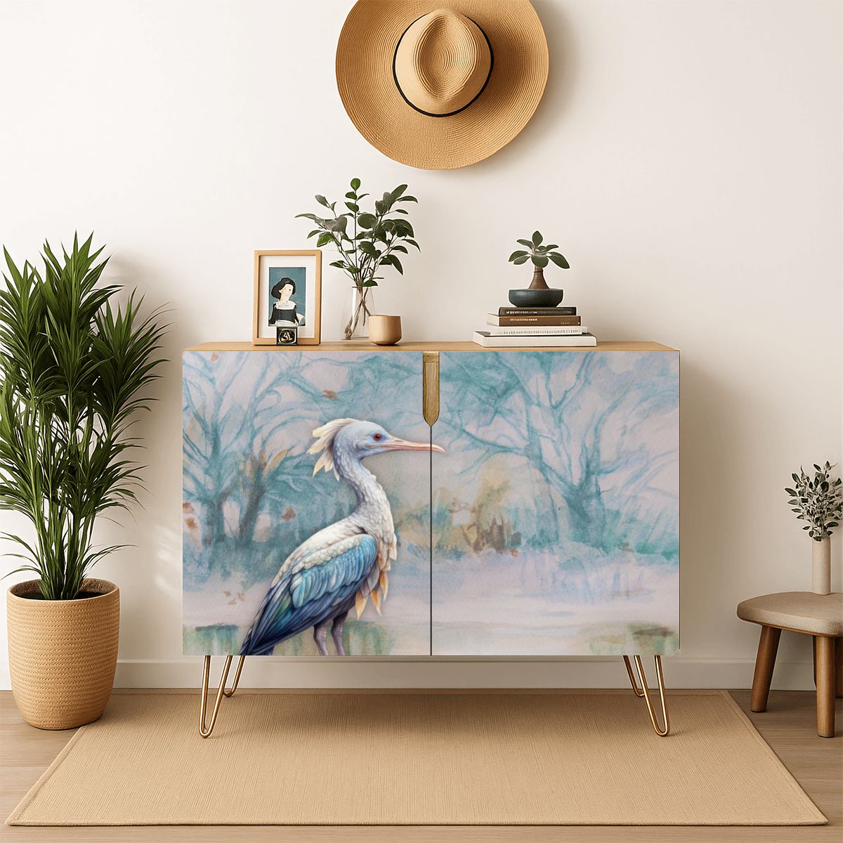 Blue Heron Art Wooden Storage Cabinet (Made in USA)