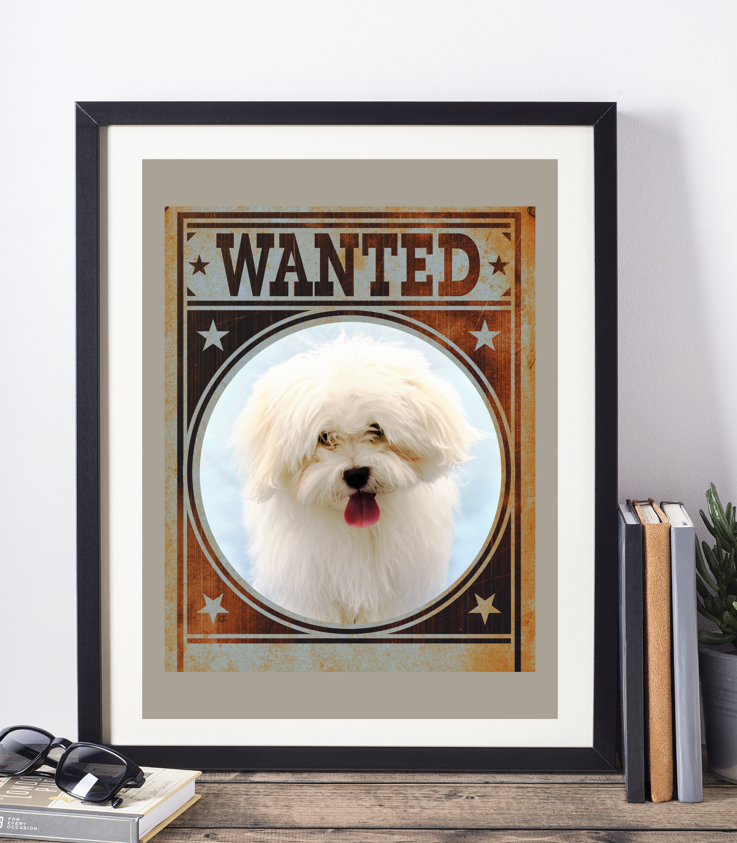 Bichon Frise Mug Shot Wanted Poster