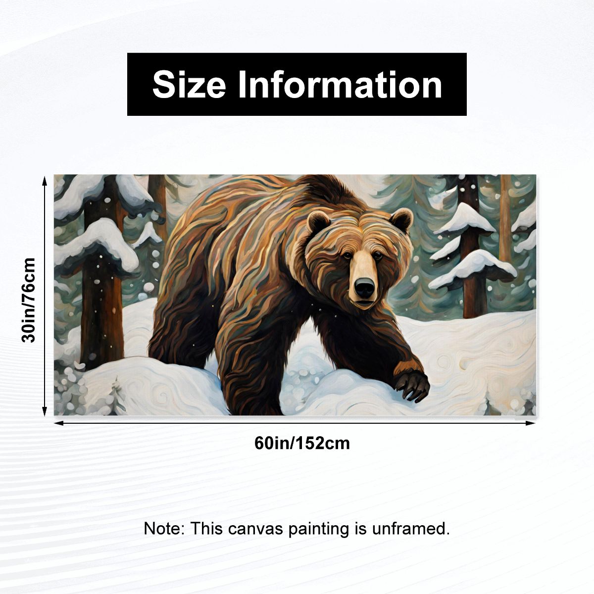 60" x 30" Printed Canvas Fabric Wall Art - No Frame (Made in USA)