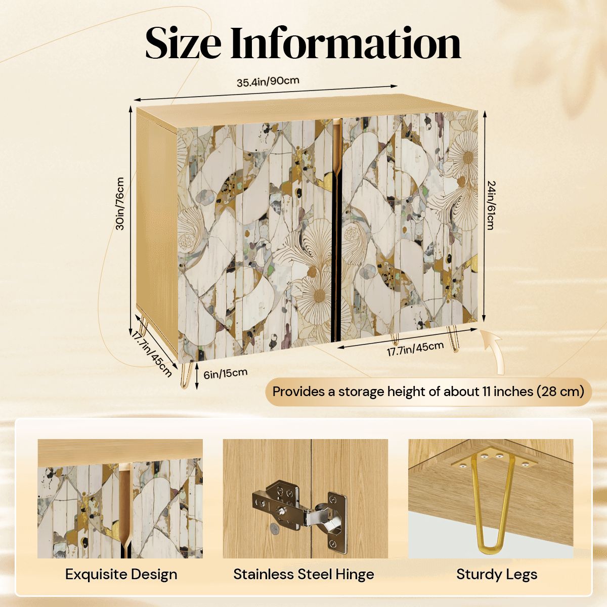 Modern Abstract Wooden Storage Cabinet (Made in USA)