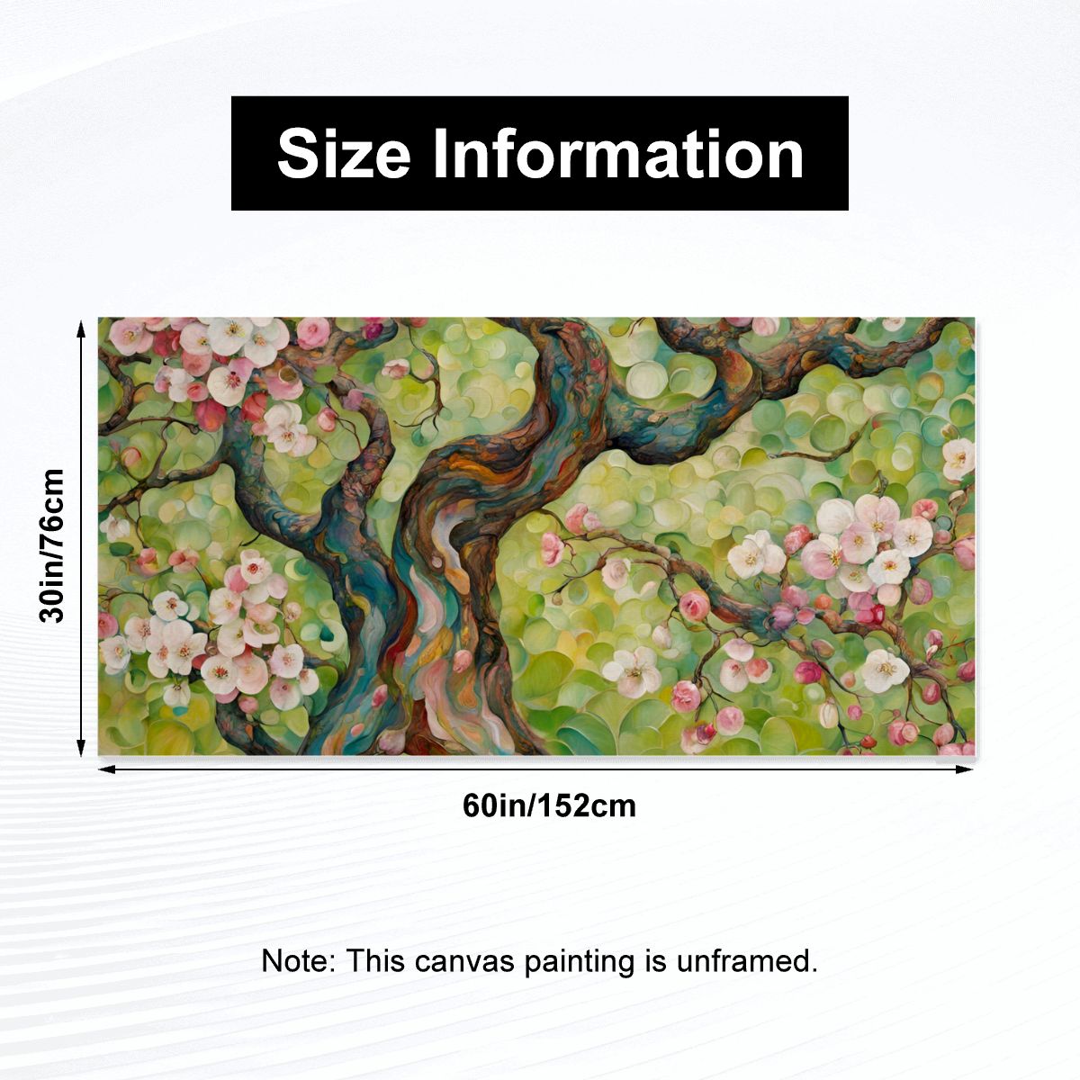 60" x 30" Printed Canvas Fabric Wall Art - No Frame (Made in USA)