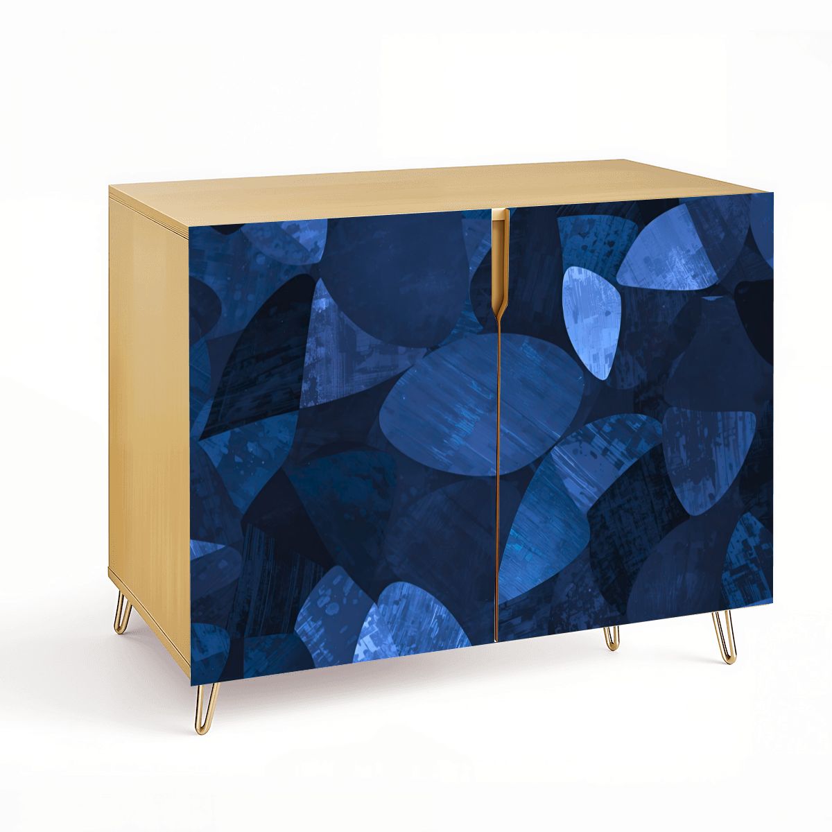 Blue Contemporary Wooden Storage Cabinet (Made in USA)