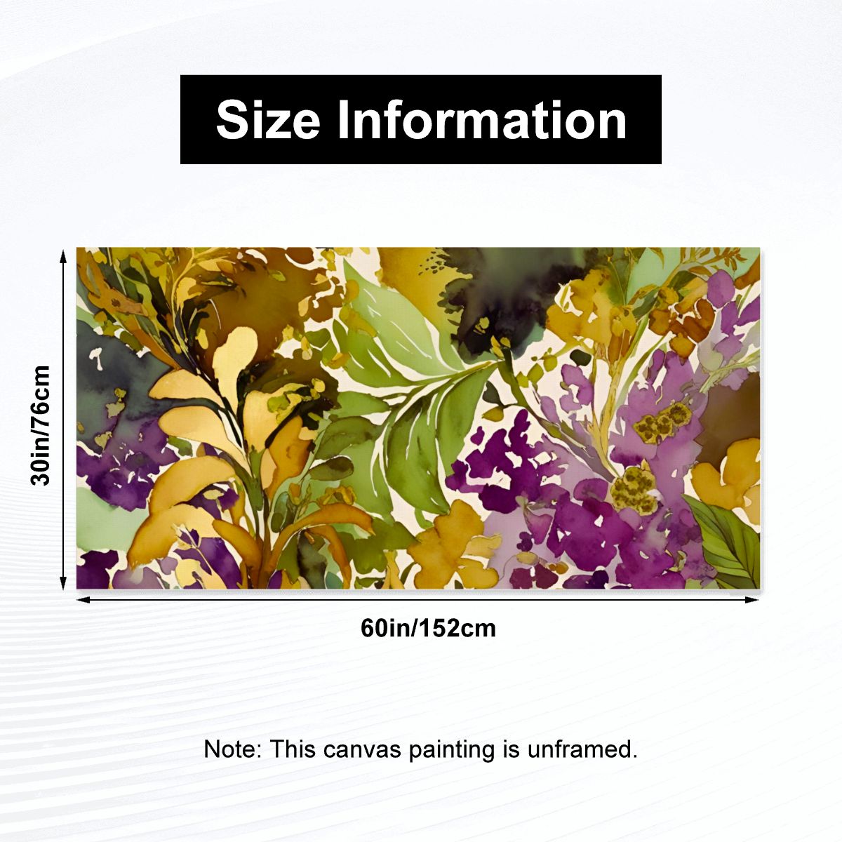 60" x 30" Printed Canvas Fabric Wall Art - No Frame (Made in USA)