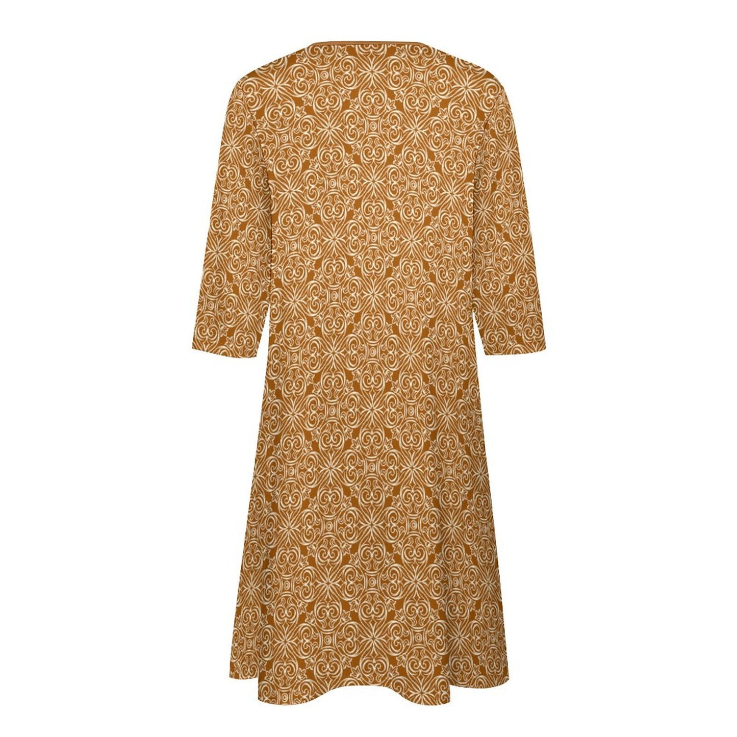 Addie V-neck 3/4 Sleeve Dress with Pockets