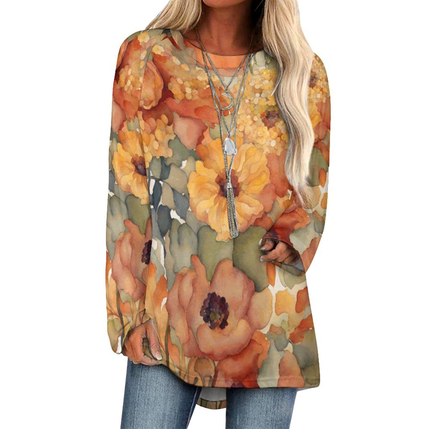 Amber Women's Long Sleeve U-Neck T-Shirt