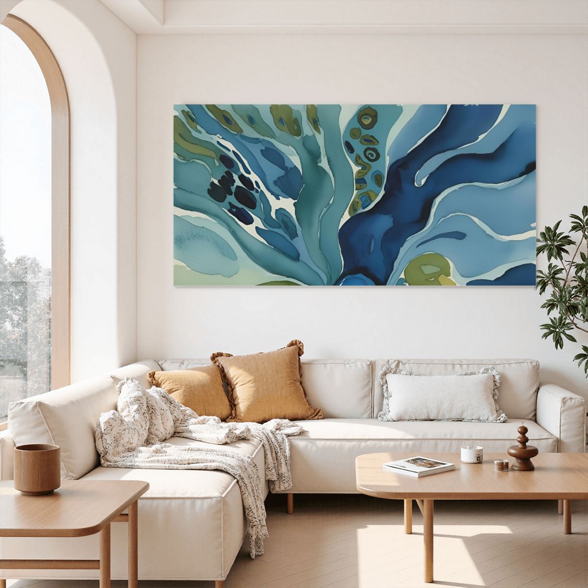 60" x 30" Printed Canvas Fabric Wall Art - No Frame (Made in USA)