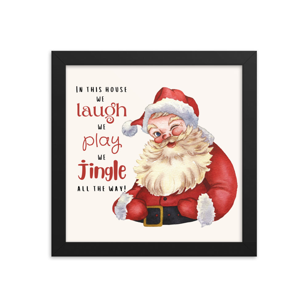 Winking Santa Laugh Play Jingle all the Way Framed poster