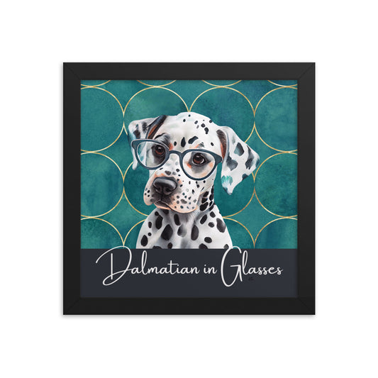 Dalmatian in Glasses Framed poster