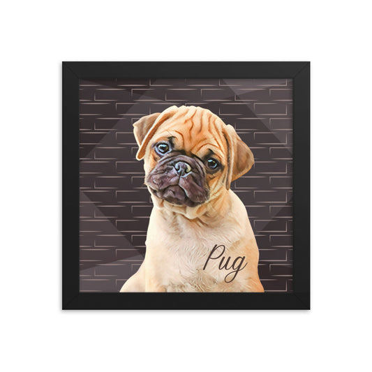 Pug Framed poster