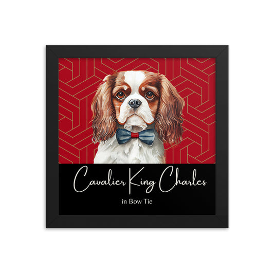 Cavalier King Charles in Bow Tie Framed poster