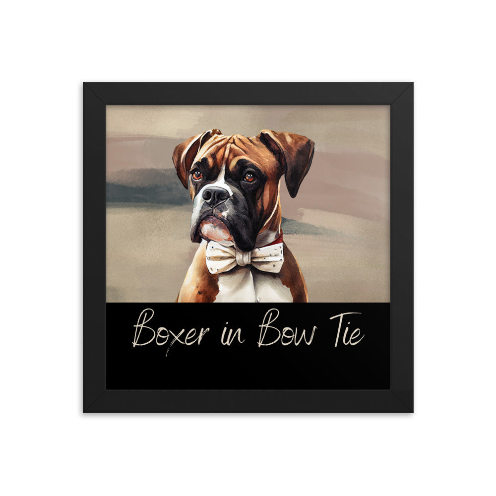 Boxer in Bow Tie Framed poster