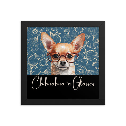 Chihuahua in Glasses Framed poster