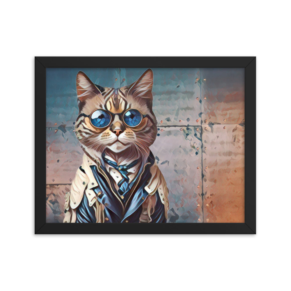 Clayton Steampunk Cat Framed poster