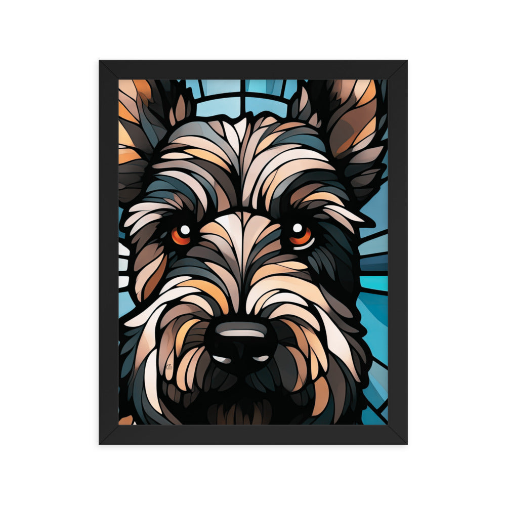 Scottish Terrier Stained Glass Look Scottie Dog Framed poster