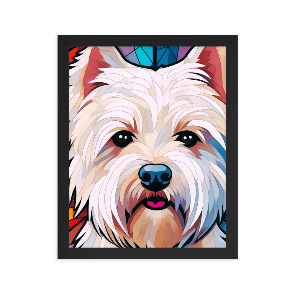 West Highland Terrier Stained Glass Look Westie Framed poster