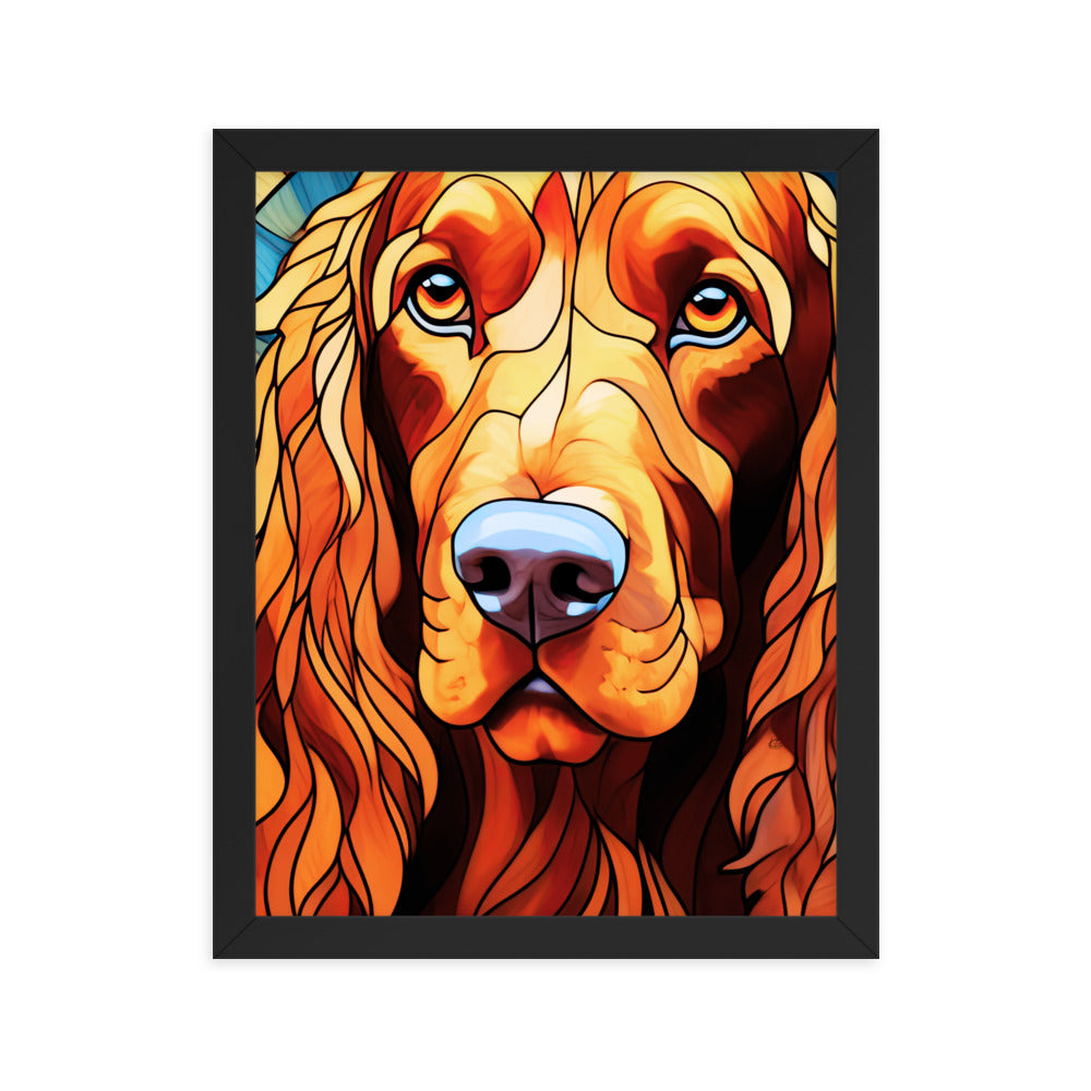 Irish Setter Stained Glass Look Framed poster