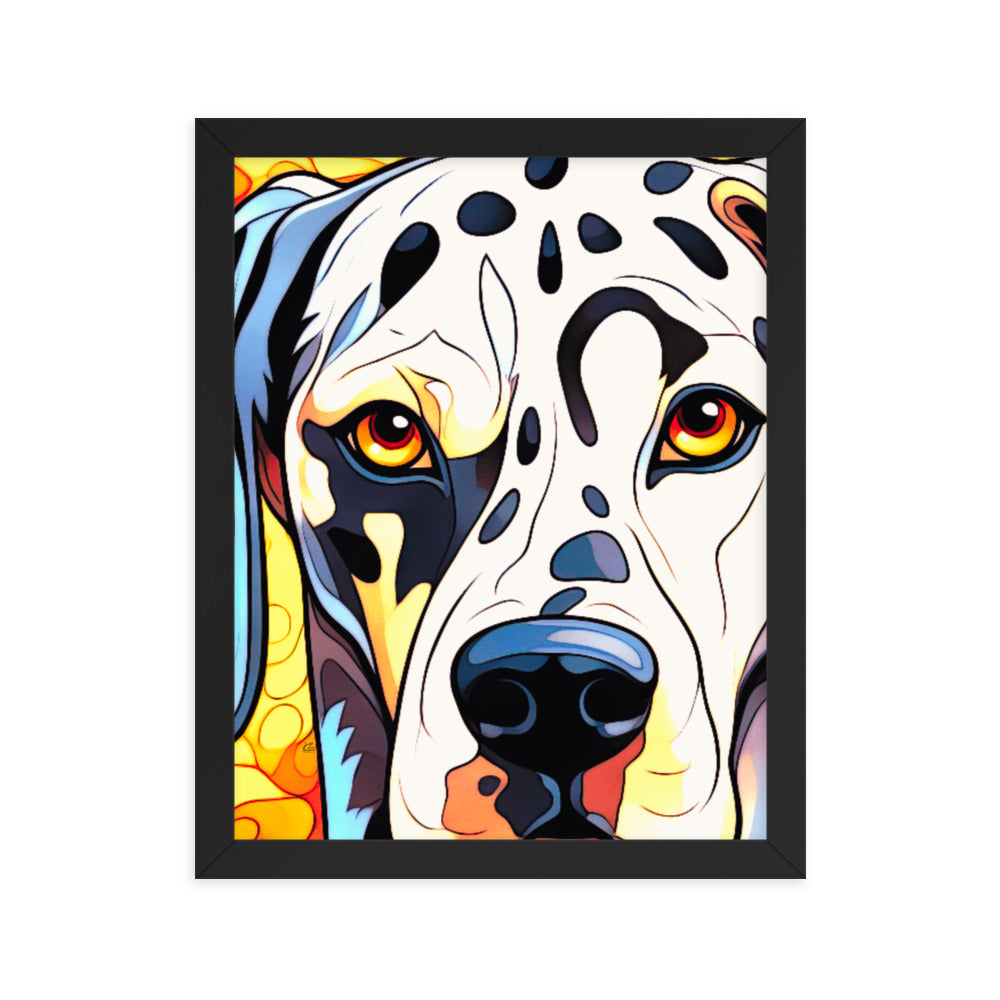 Dalmatian Stained Glass Look Framed poster