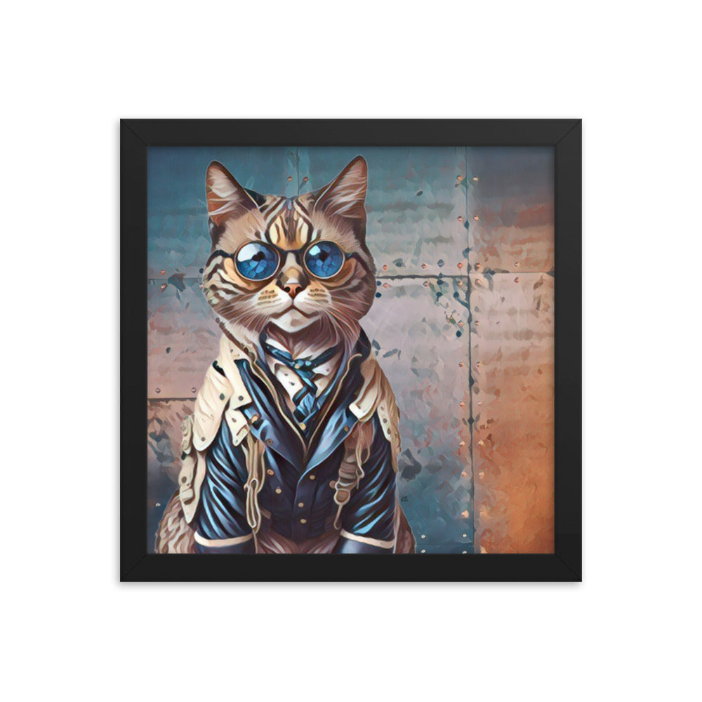 Clayton Steampunk Cat Framed poster