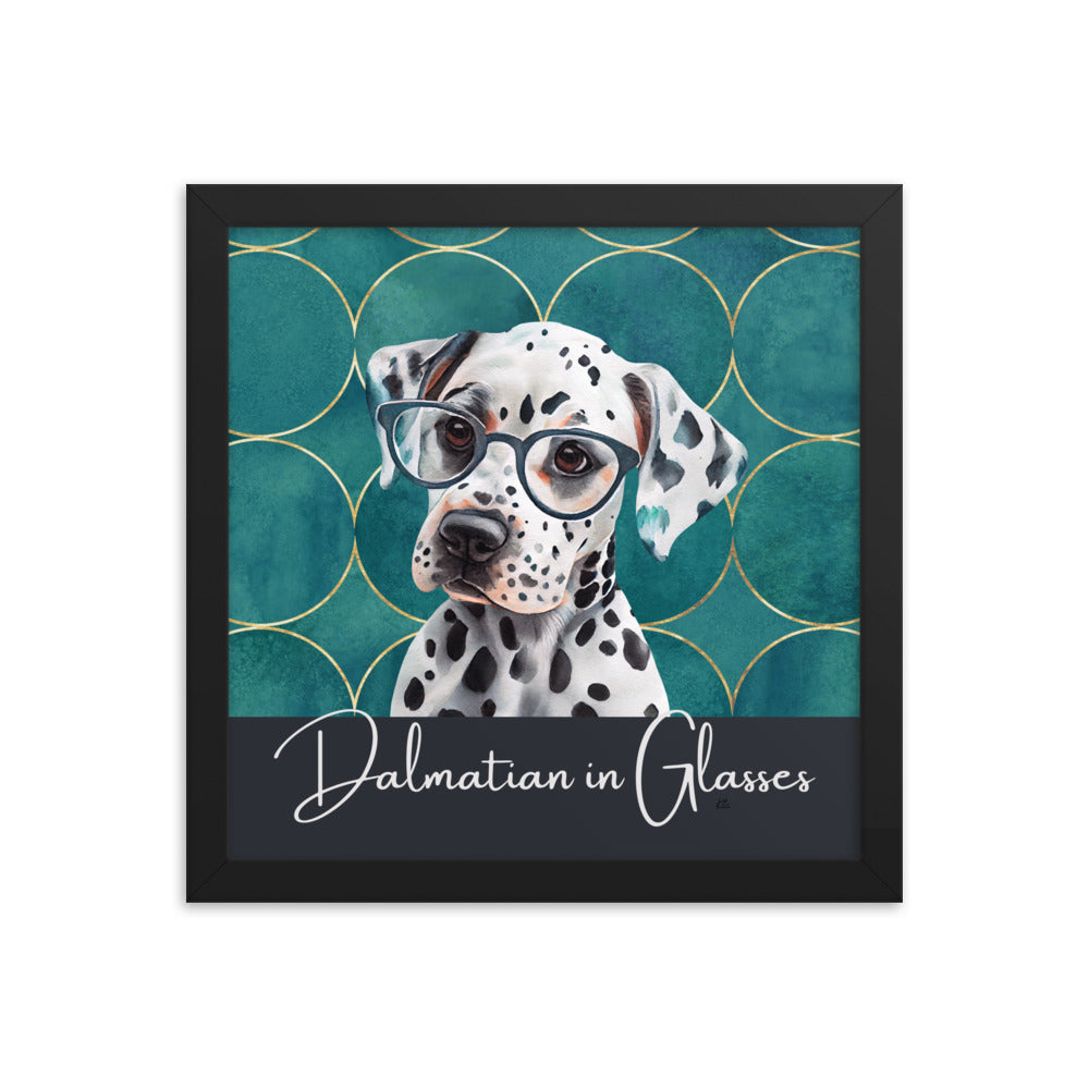 Dalmatian in Glasses Framed poster