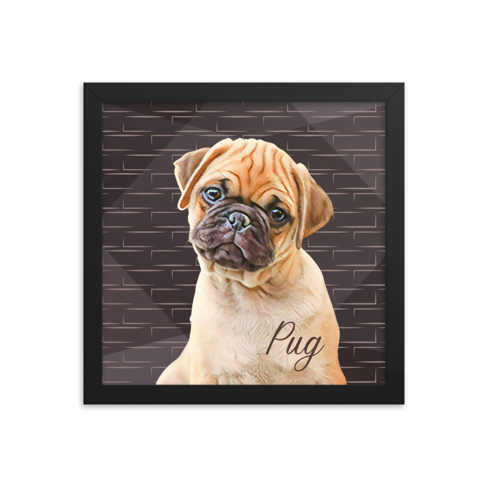 Pug Framed poster