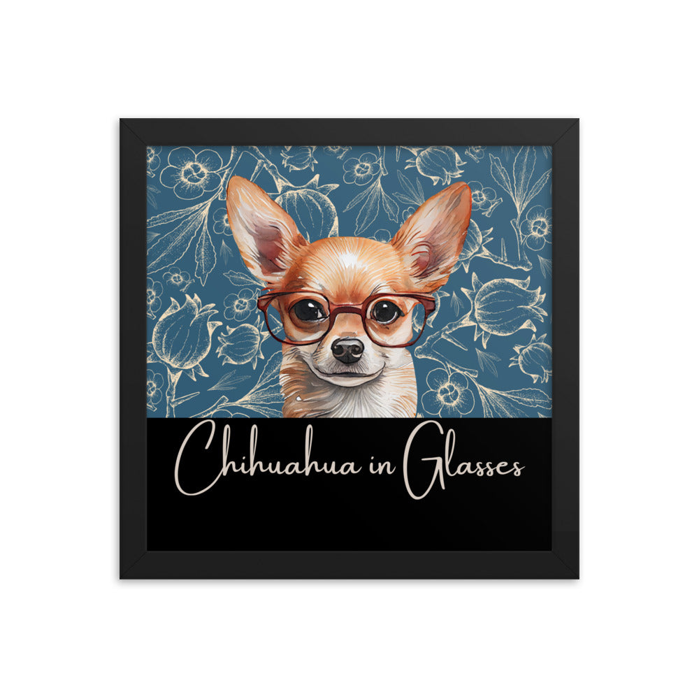 Chihuahua in Glasses Framed poster