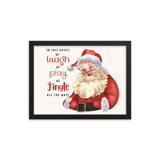 Winking Santa Laugh Play Jingle all the Way Framed poster