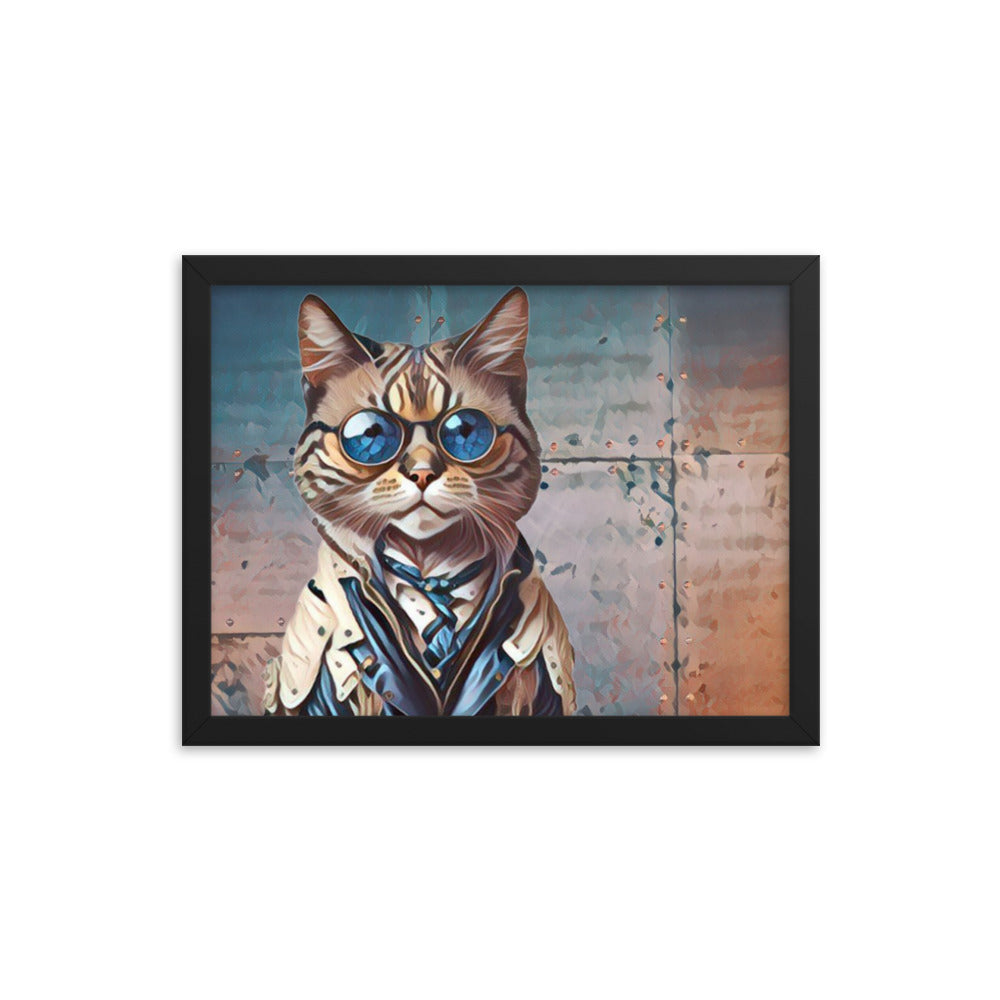 Clayton Steampunk Cat Framed poster