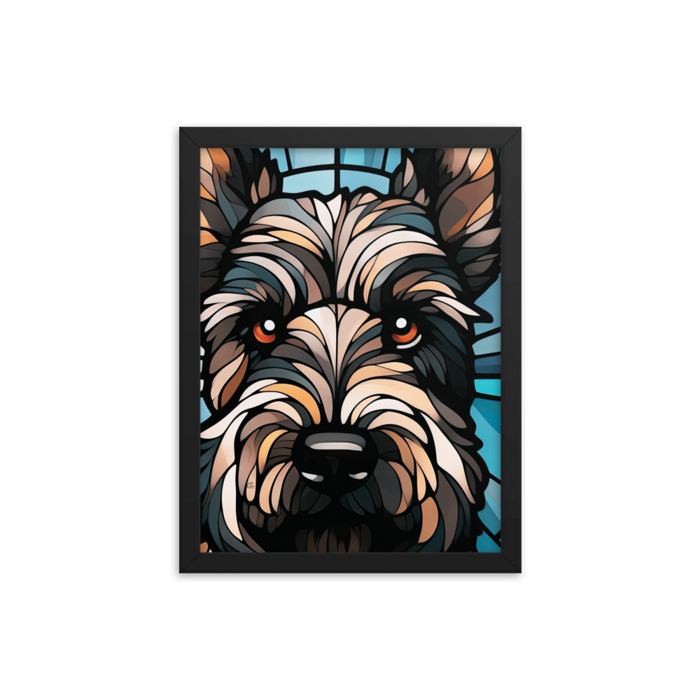 Scottish Terrier Stained Glass Look Scottie Dog Framed poster