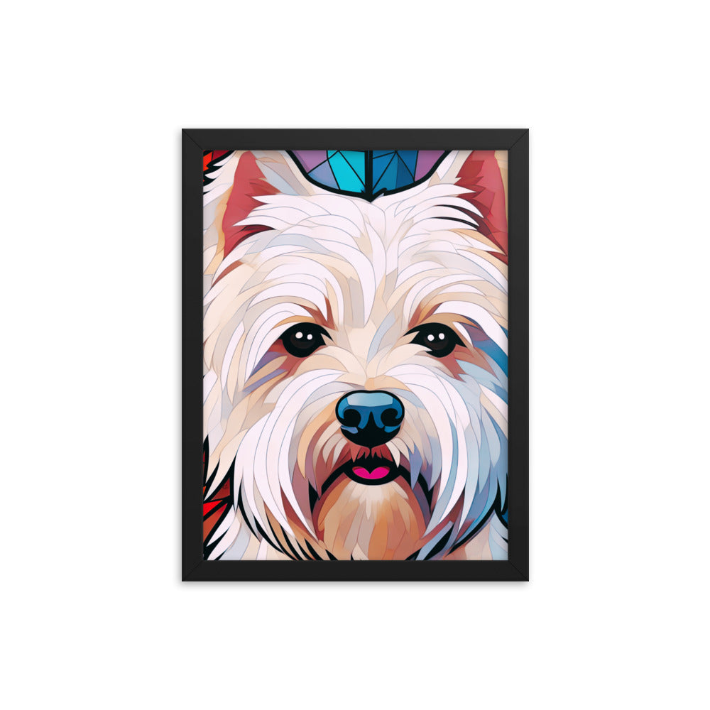 West Highland Terrier Stained Glass Look Westie Framed poster