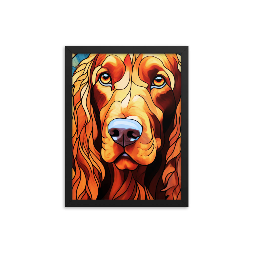 Irish Setter Stained Glass Look Framed poster