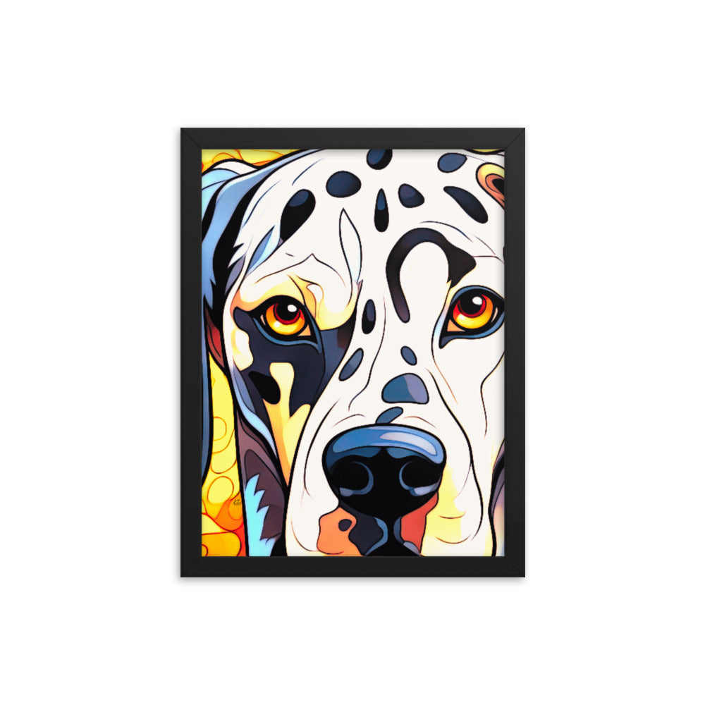 Dalmatian Stained Glass Look Framed poster