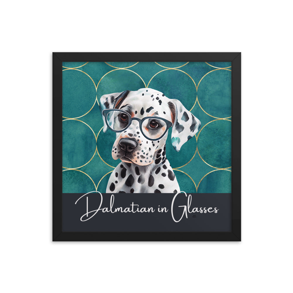 Dalmatian in Glasses Framed poster