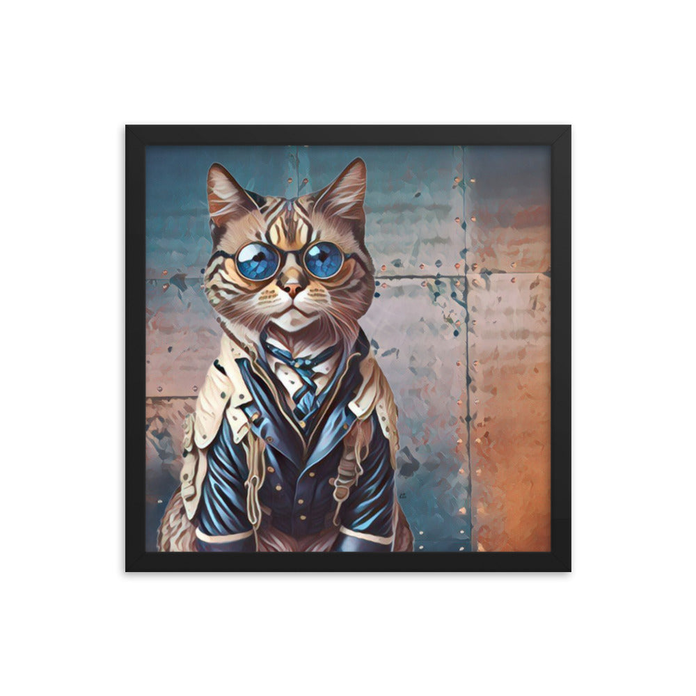 Clayton Steampunk Cat Framed poster