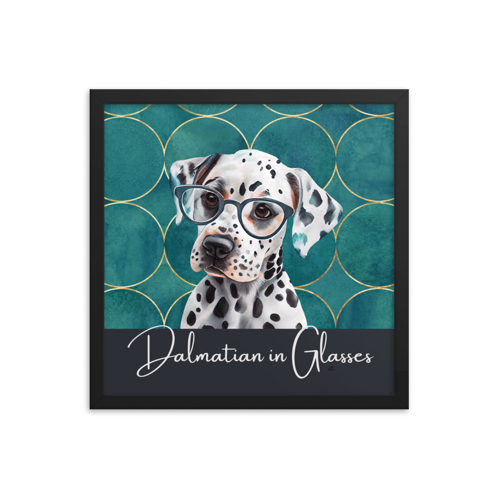 Dalmatian in Glasses Framed poster