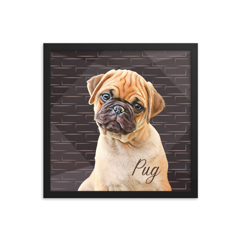 Pug Framed poster