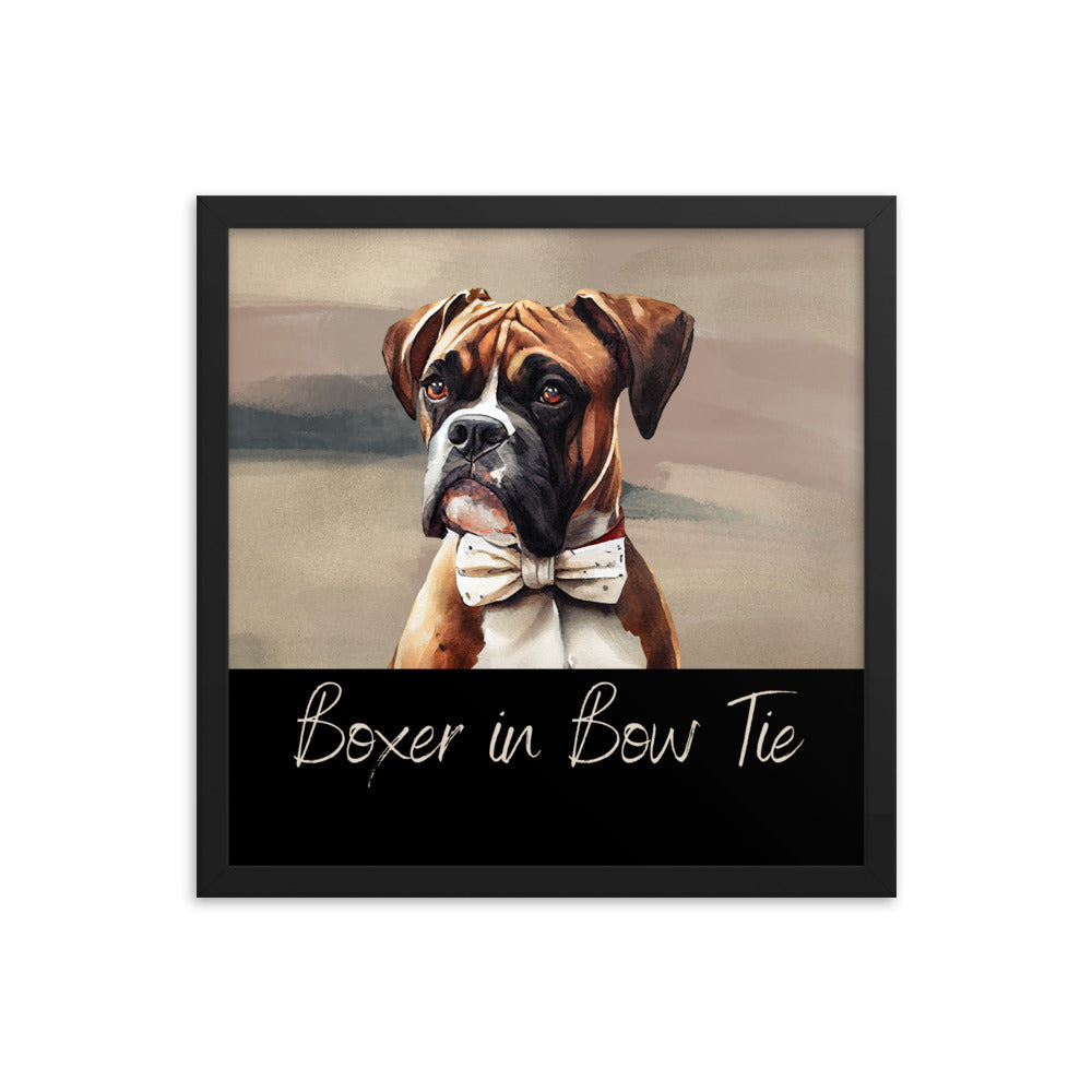 Boxer in Bow Tie Framed poster