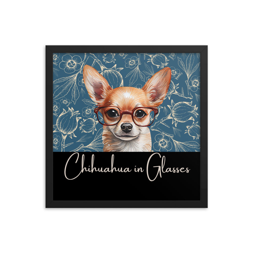 Chihuahua in Glasses Framed poster